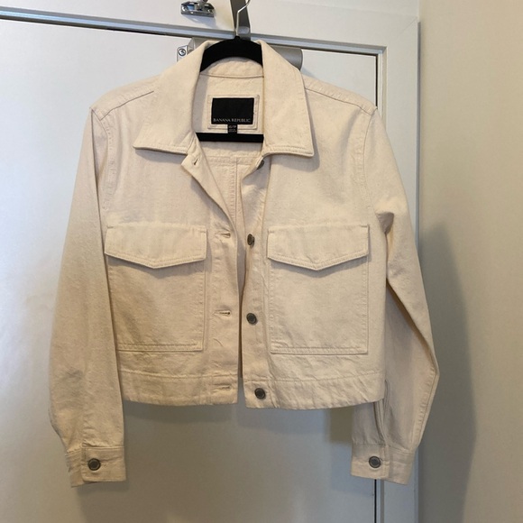Cream Cropped Jacket | XS | Banana Republic - Picture 1 of 6